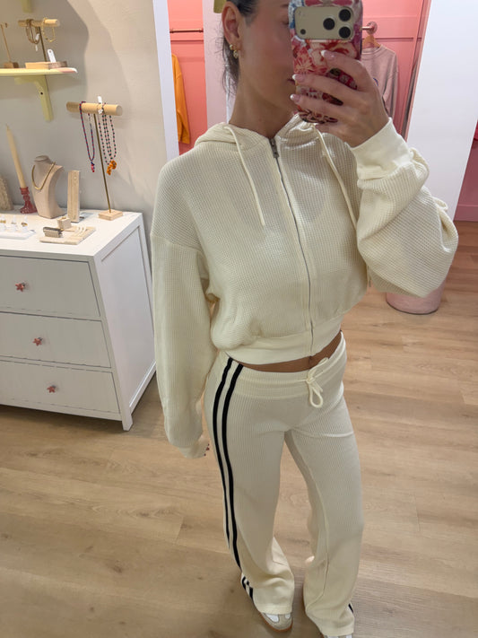 Vanilla Cloud Waffle Zip