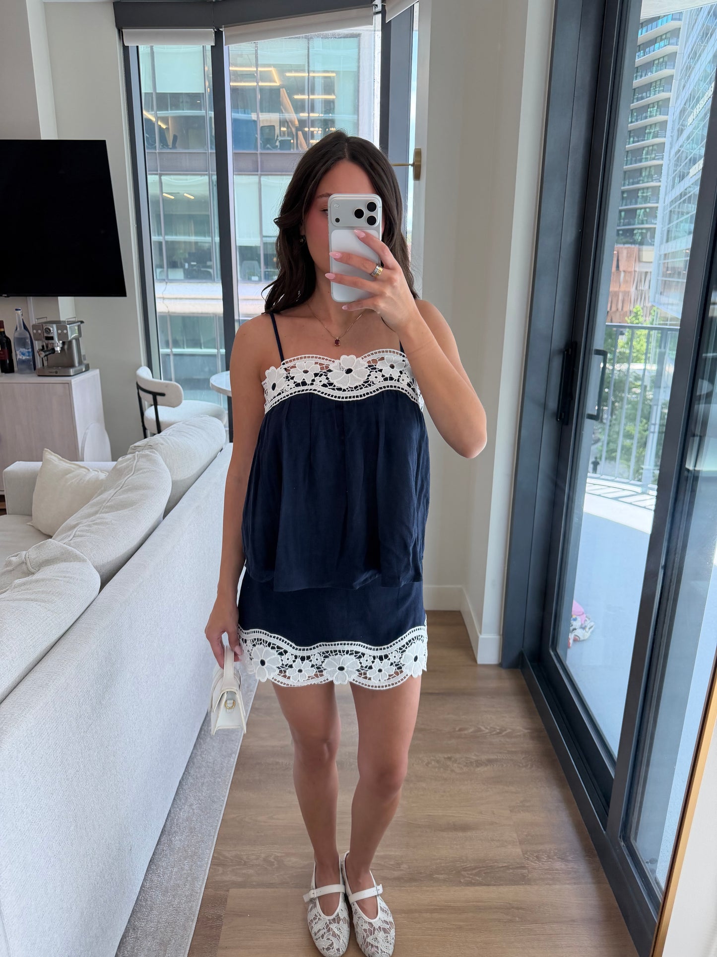 Jennie Lace Top - NAVY