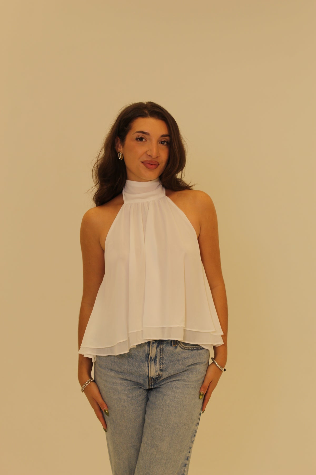 Saskia Halter Top - WHITE
