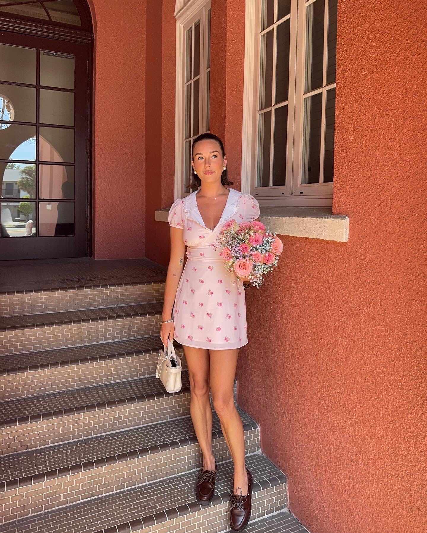 Portia Collared floral mini dress