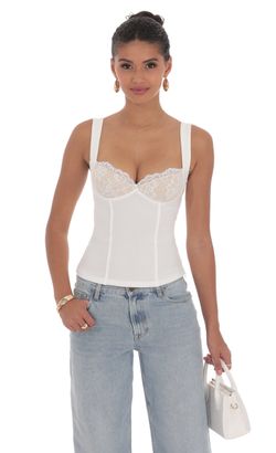 Kinsley Lace Bust Top in White