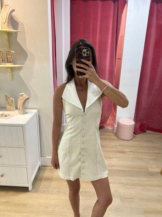 Lisette Button Front Mini Dress