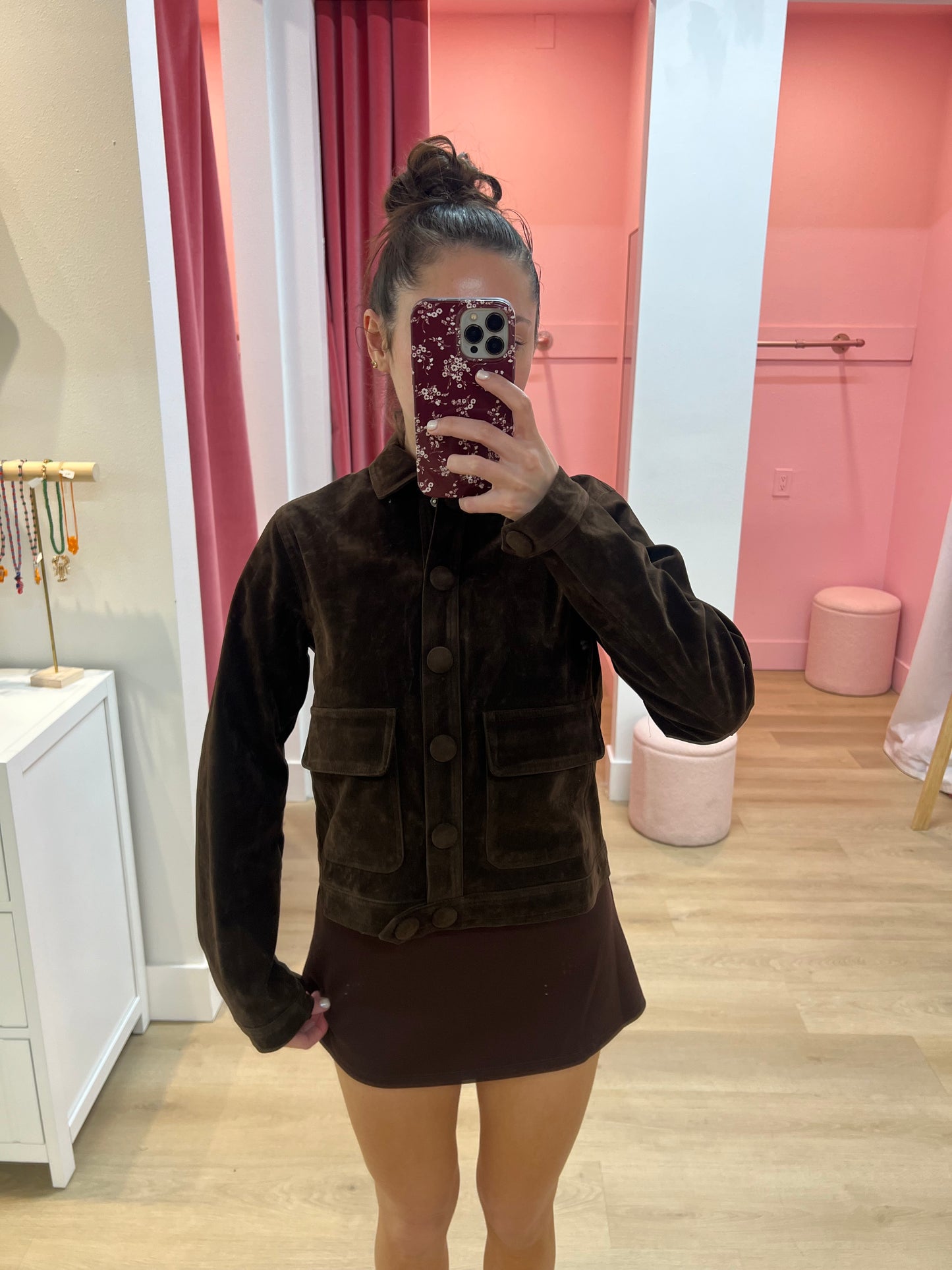 Harper Suede Button Jacket