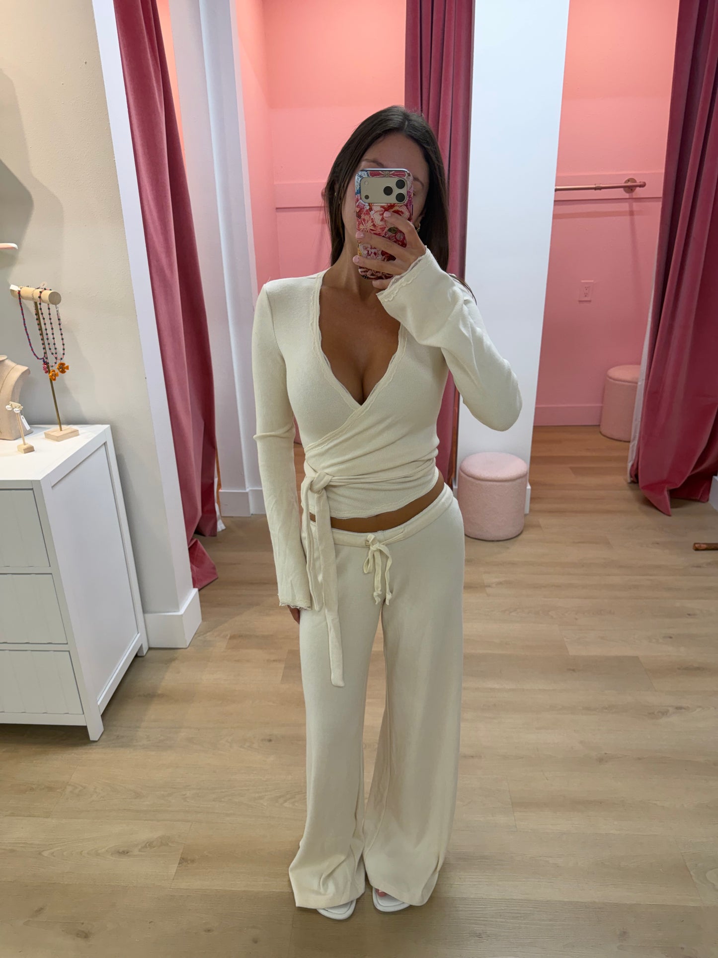Charlotte Wrap Top - Vanilla