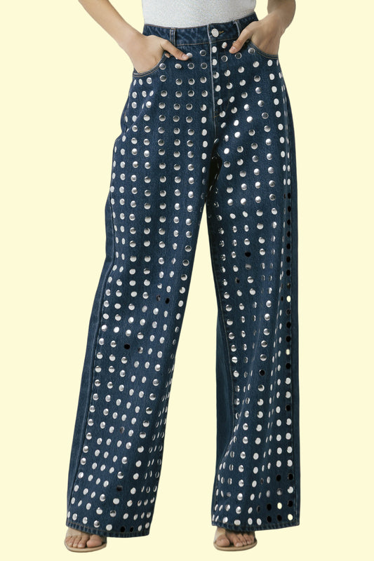 Silver Dreams Stud Denim Jeans