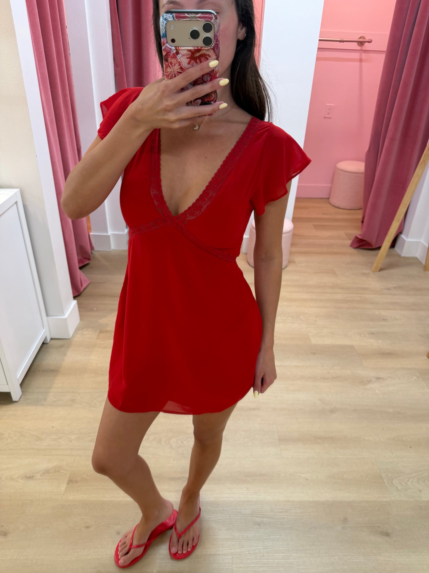Claire Lace Trim Mini Dress