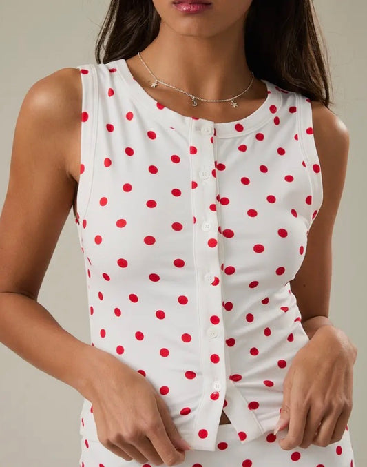 Lisa Polka Tank - RUBY