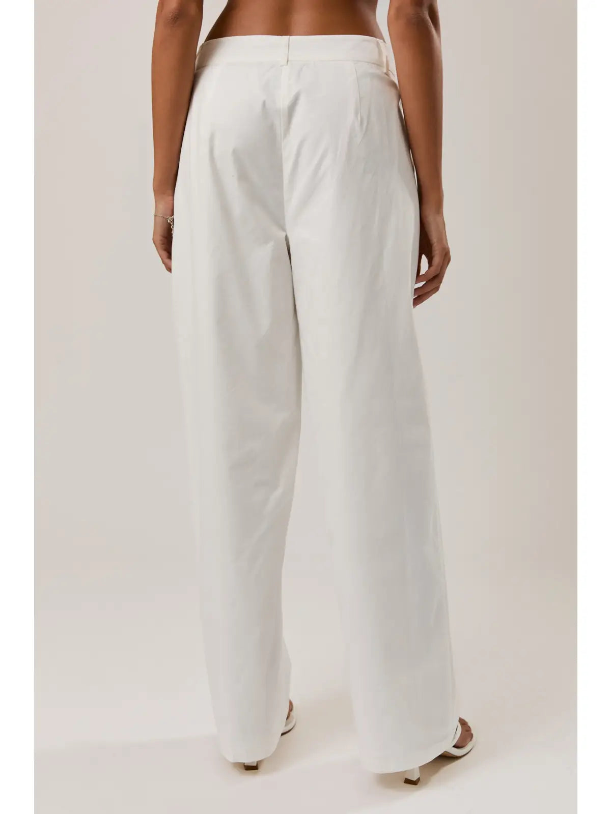 Marisa Mid Rise Wide Pants - WHITE