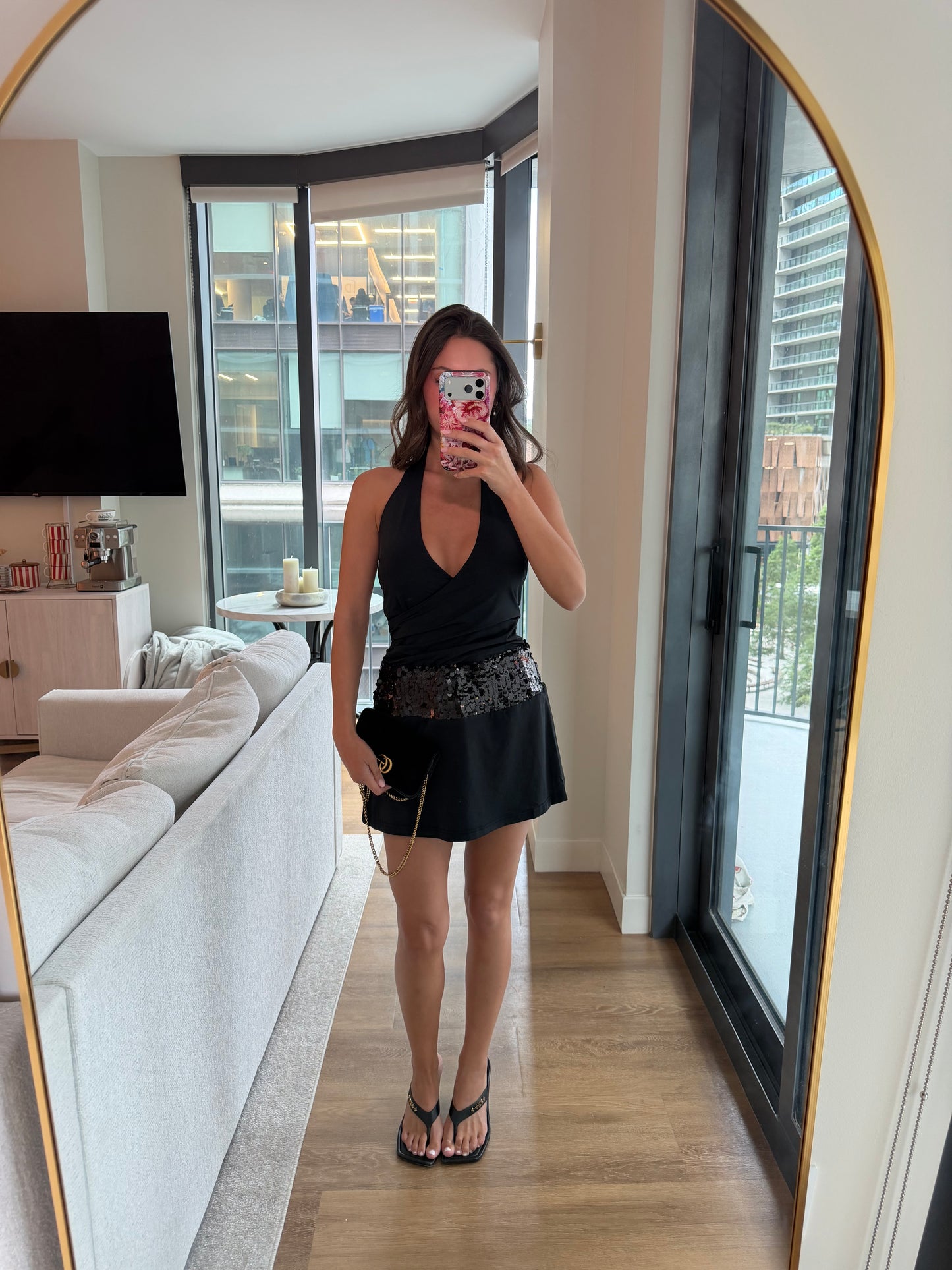 Rumi Halter Mini Dress - BLACK
