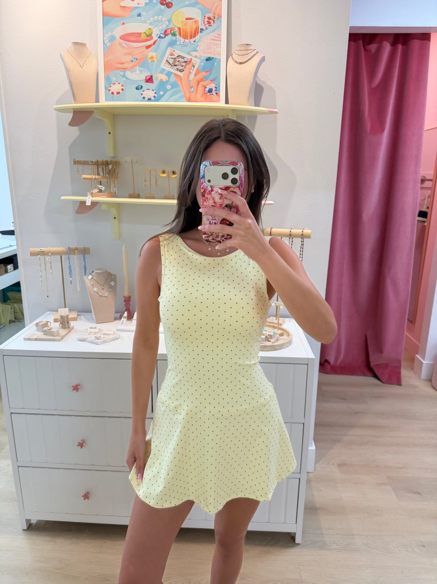 Tinsley Polka Dot Active Dress - Honey Butter
