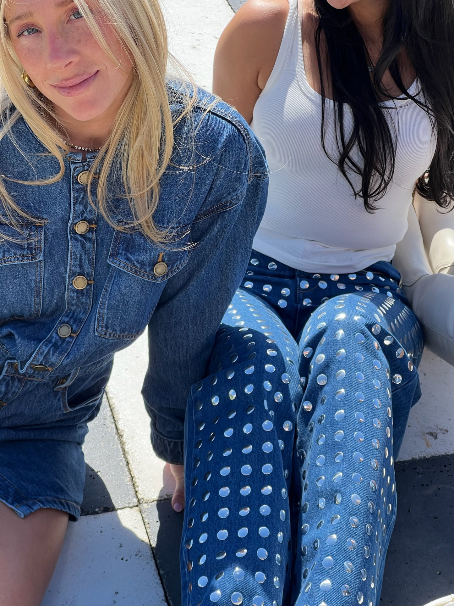 Silver Dreams Stud Denim Jeans