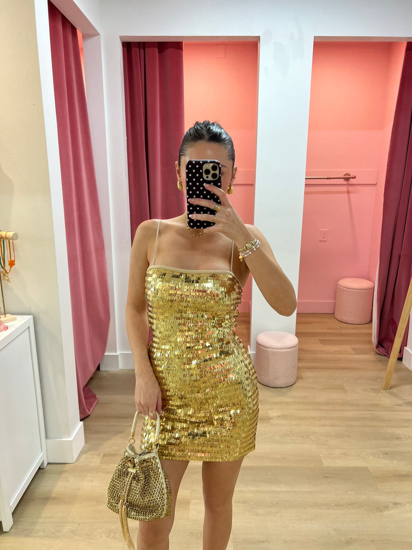 KERRIE SEQUIN MINI DRESS - GOLD