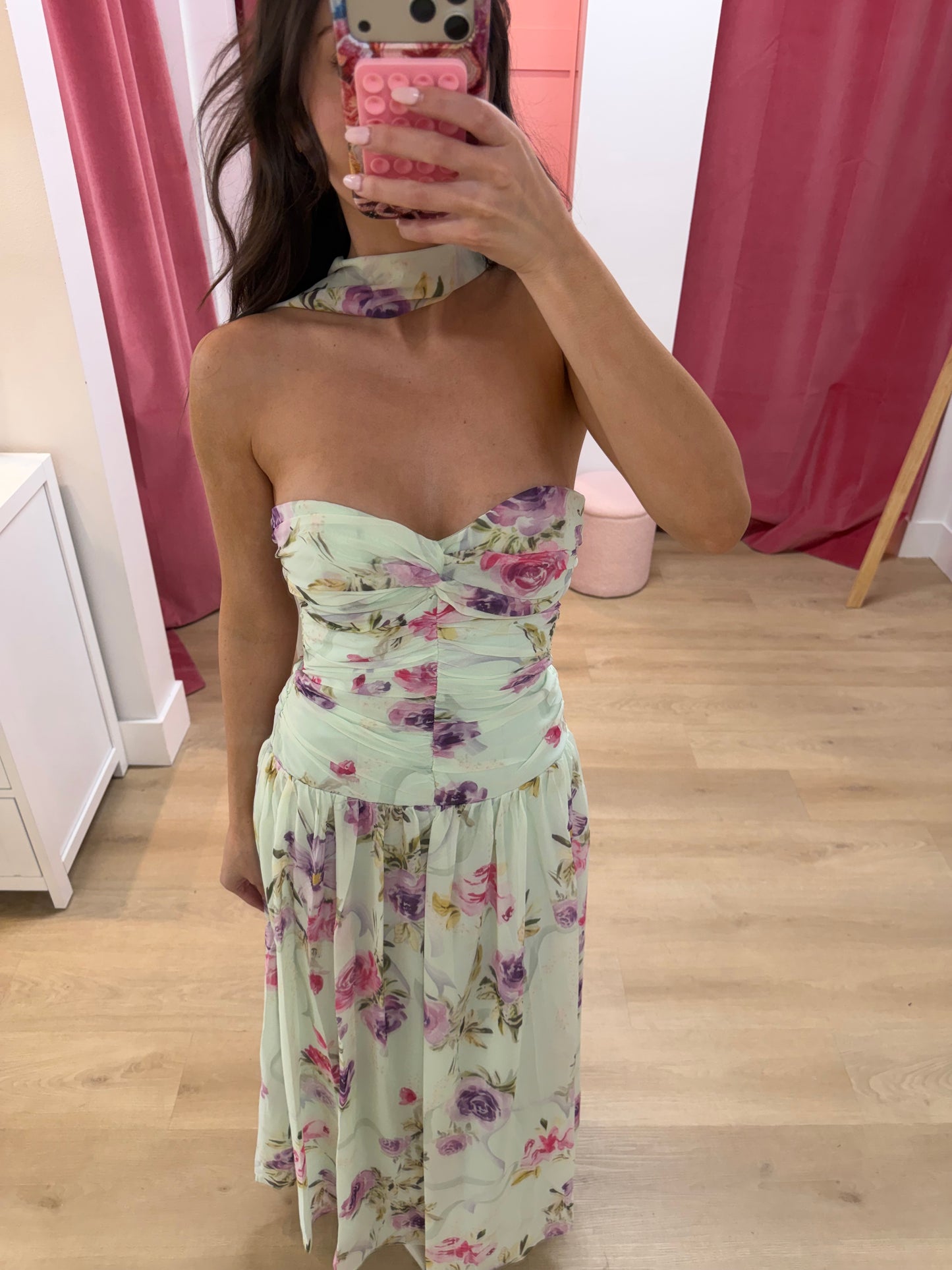 Kate Mint Floral Maxi Dress