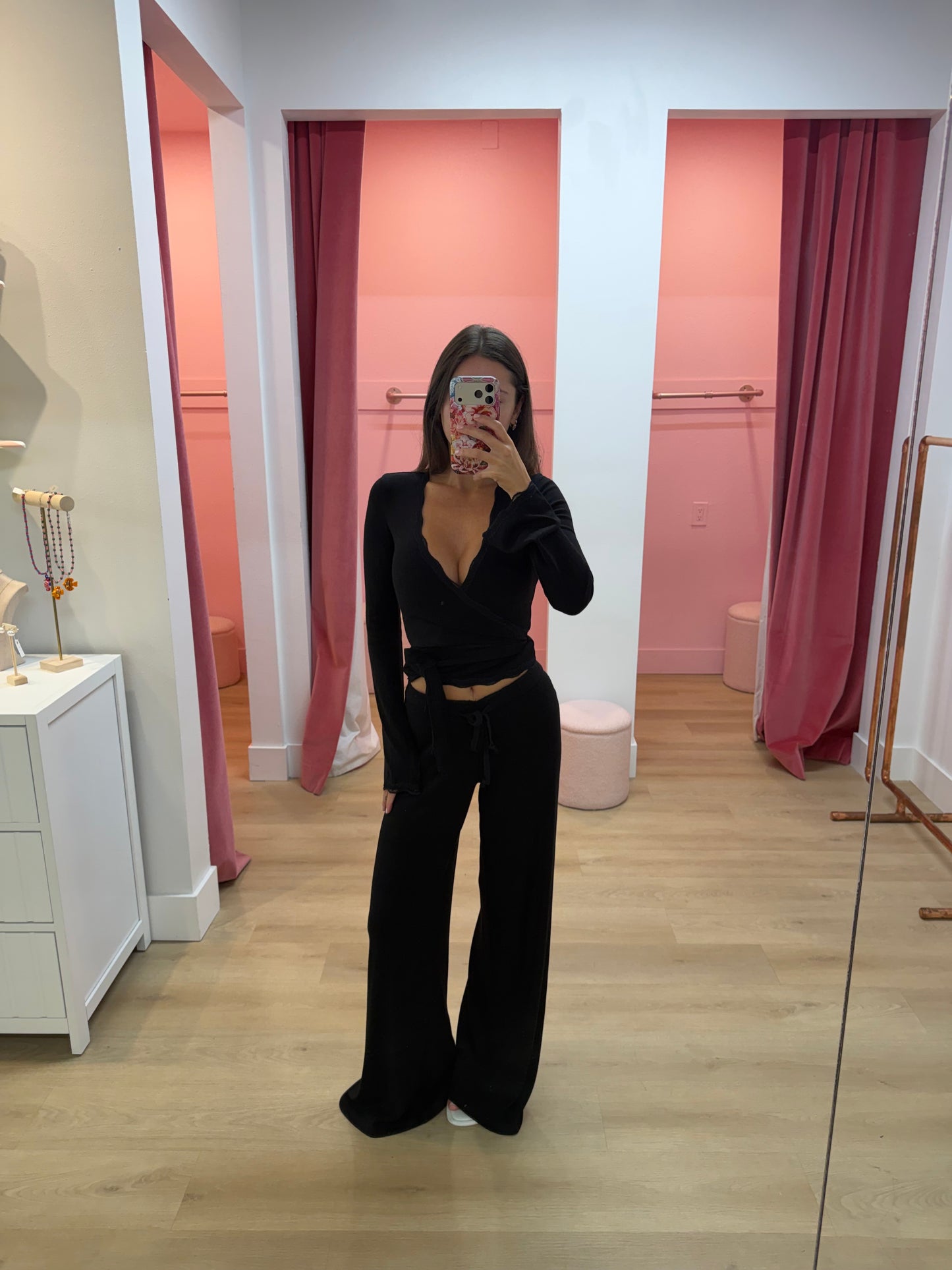 Charlotte Wrap Top -  Caviar