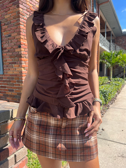Allisa Gingham Mini Skort