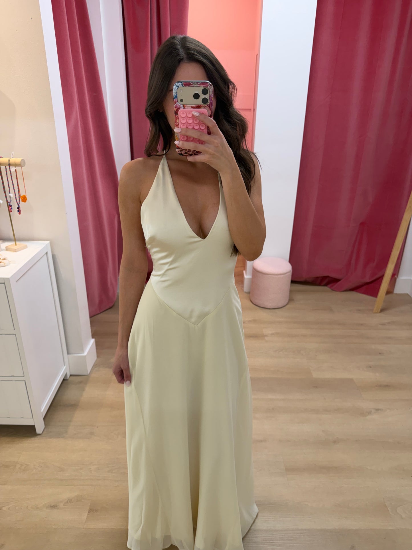 Kaylee Halter Maxi Dress- Ivory