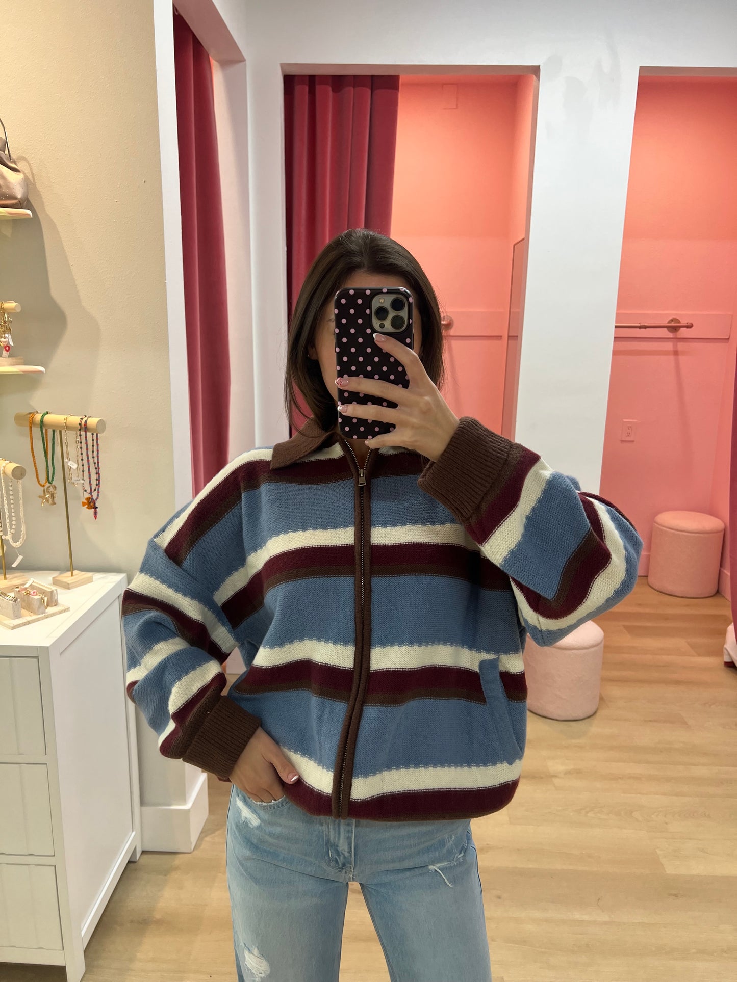 Amelia Zippered Sweater Cardigan