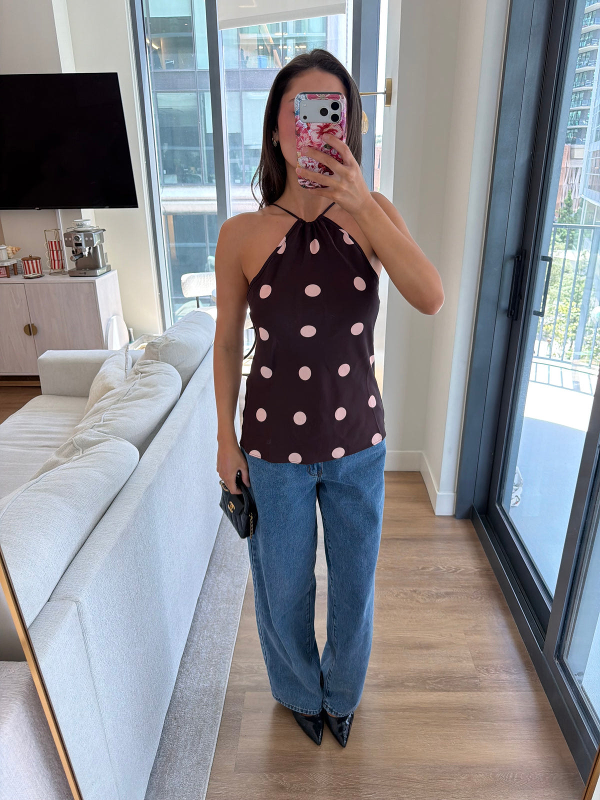 Cressida Top - wine polka