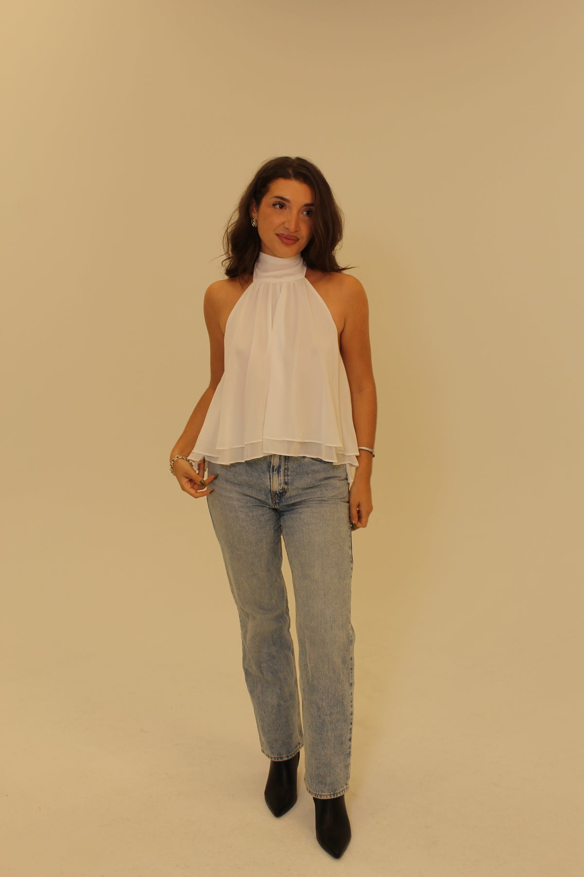 Saskia Halter Top - WHITE
