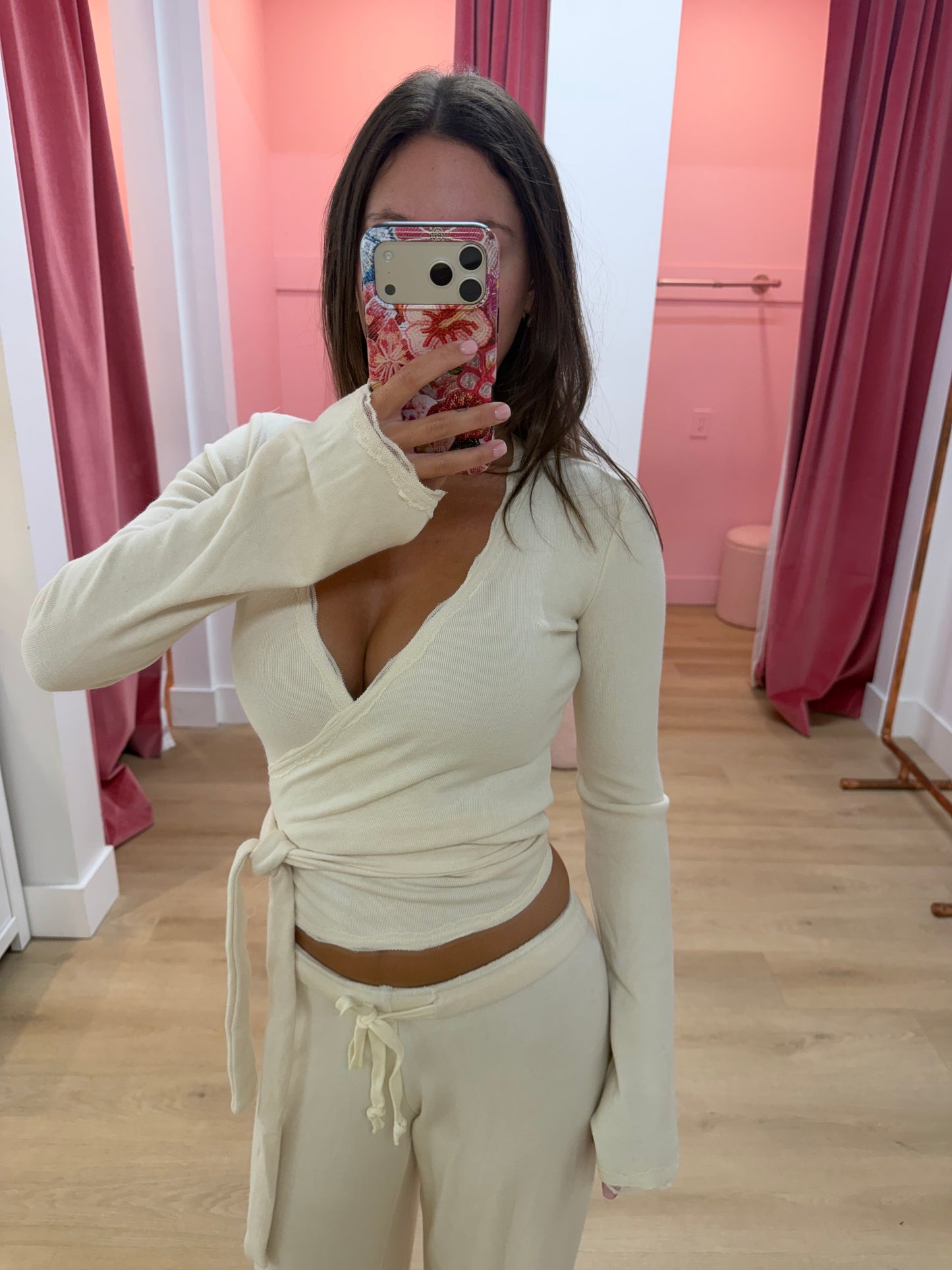 Charlotte Wrap Top - Vanilla