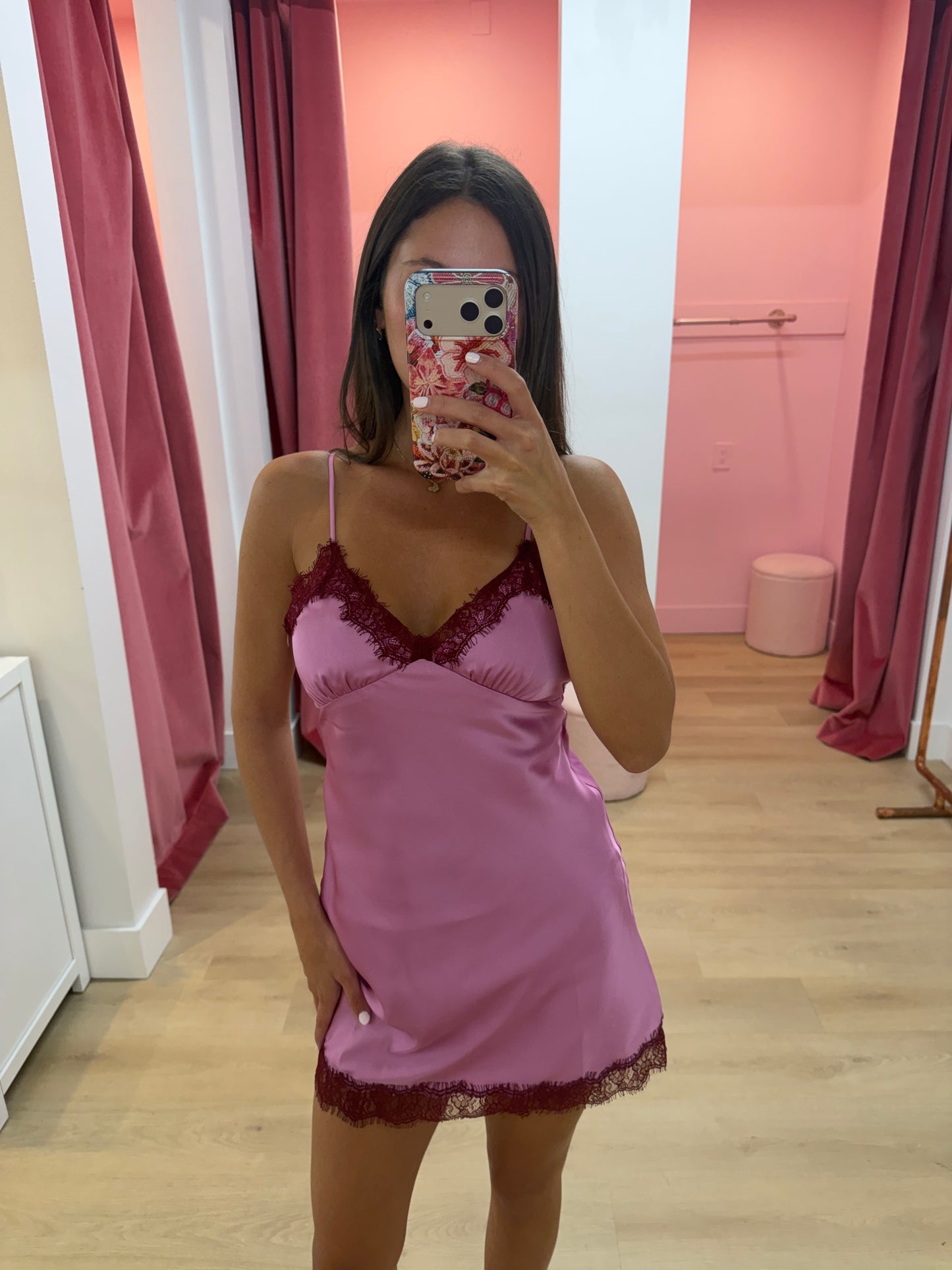 Elsie Slip Mini Dress - Rose/Pink