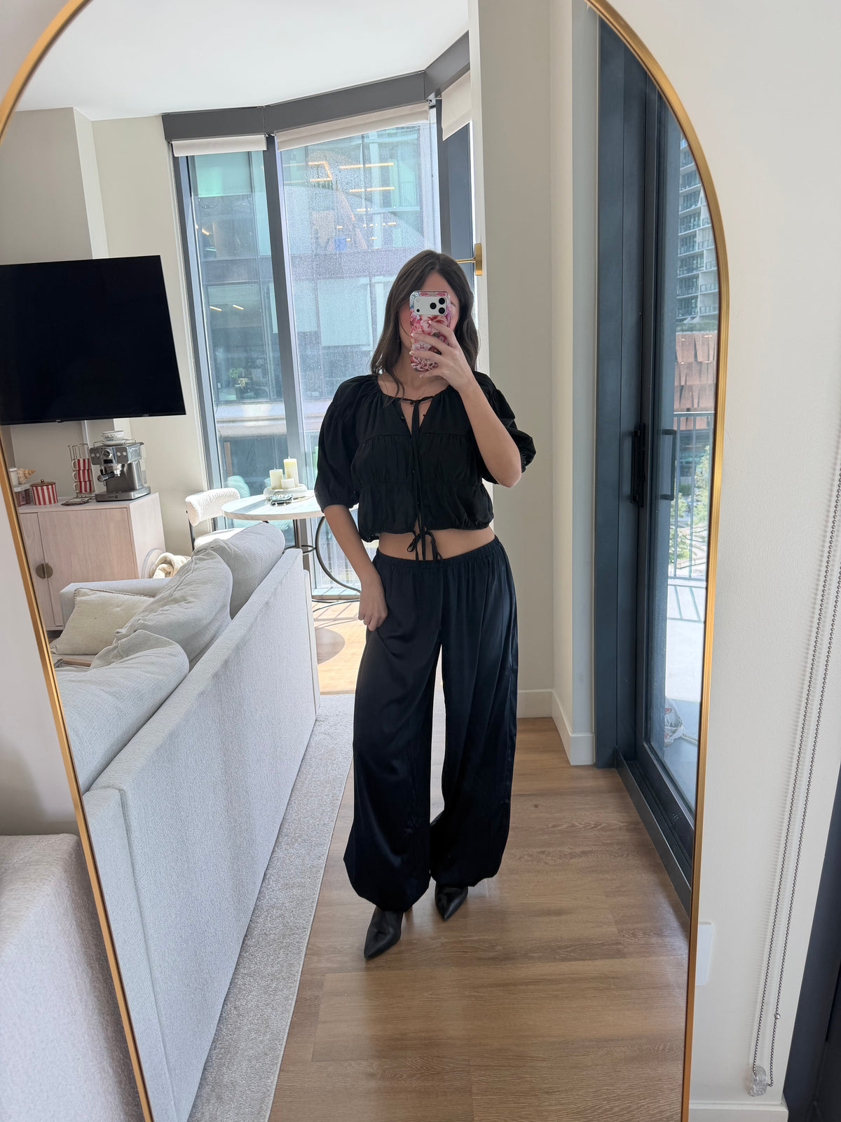 Kyra Balloon Trouser - NAVY SATIN