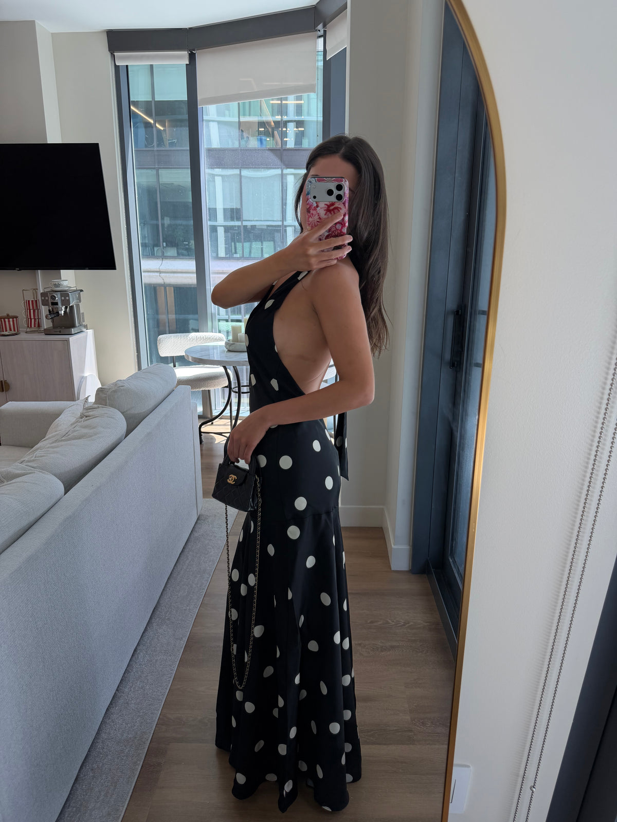Verona Dress - black polka