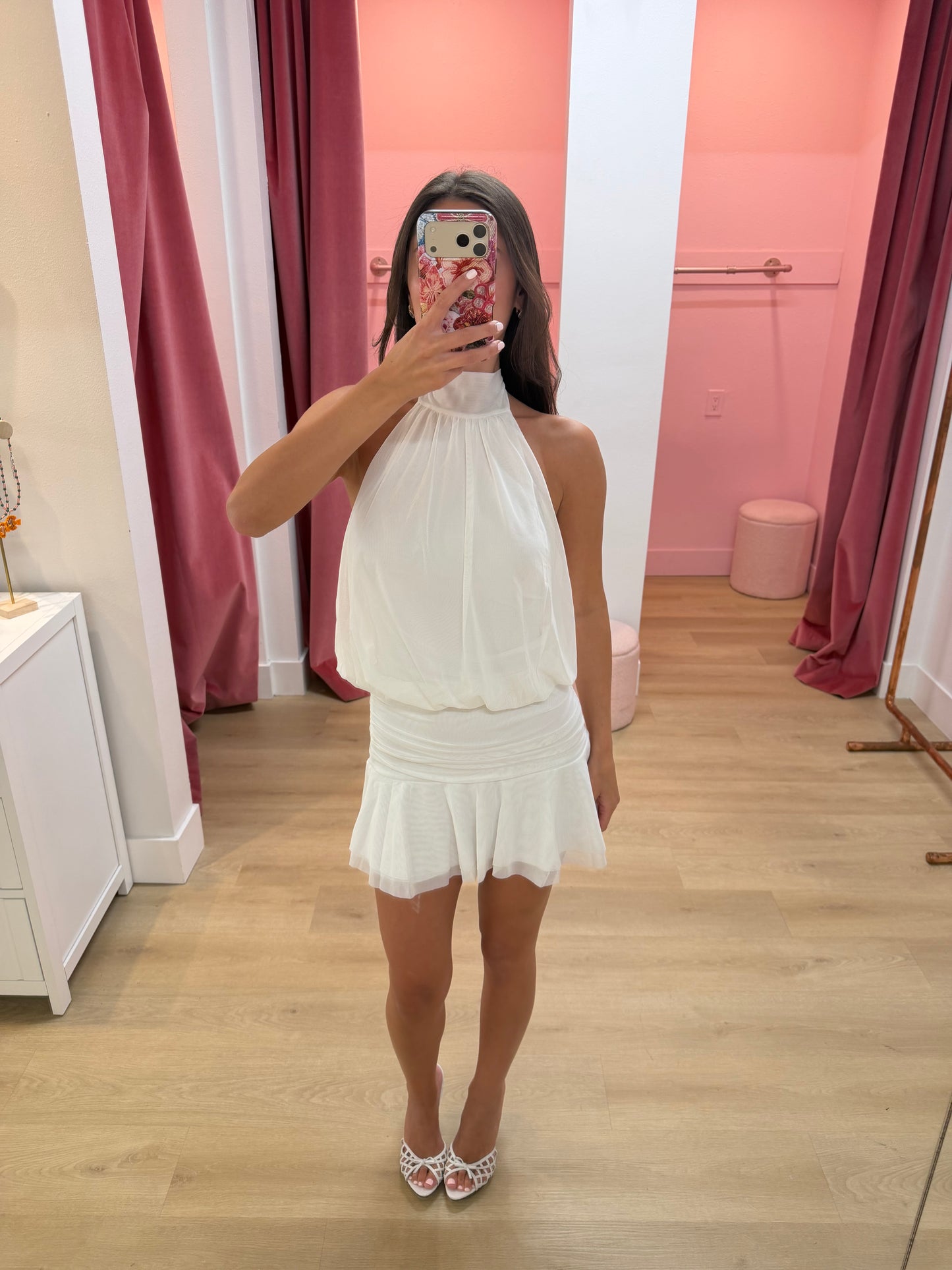 Felicity Halter Mini Dress - White