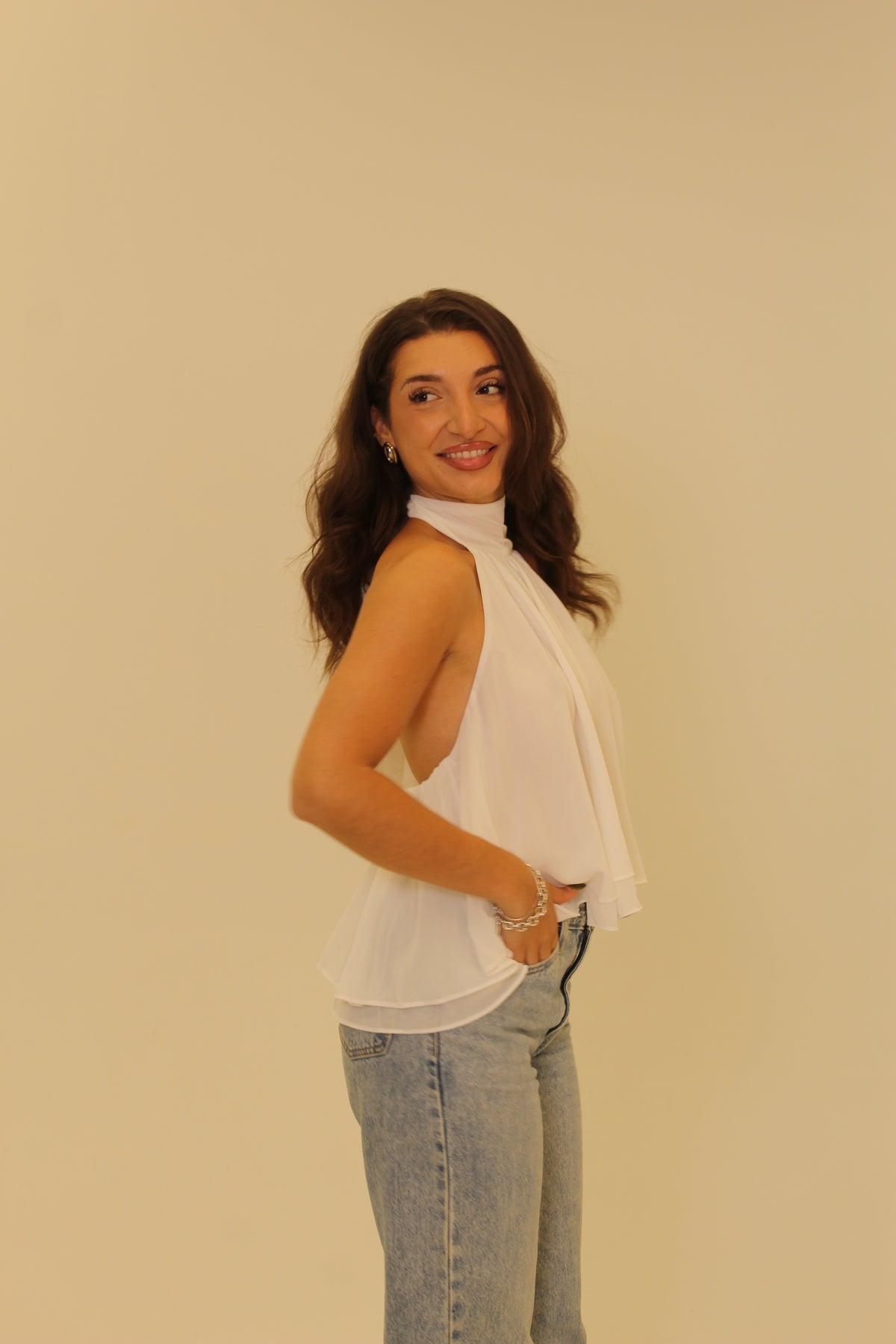 Saskia Halter Top - WHITE