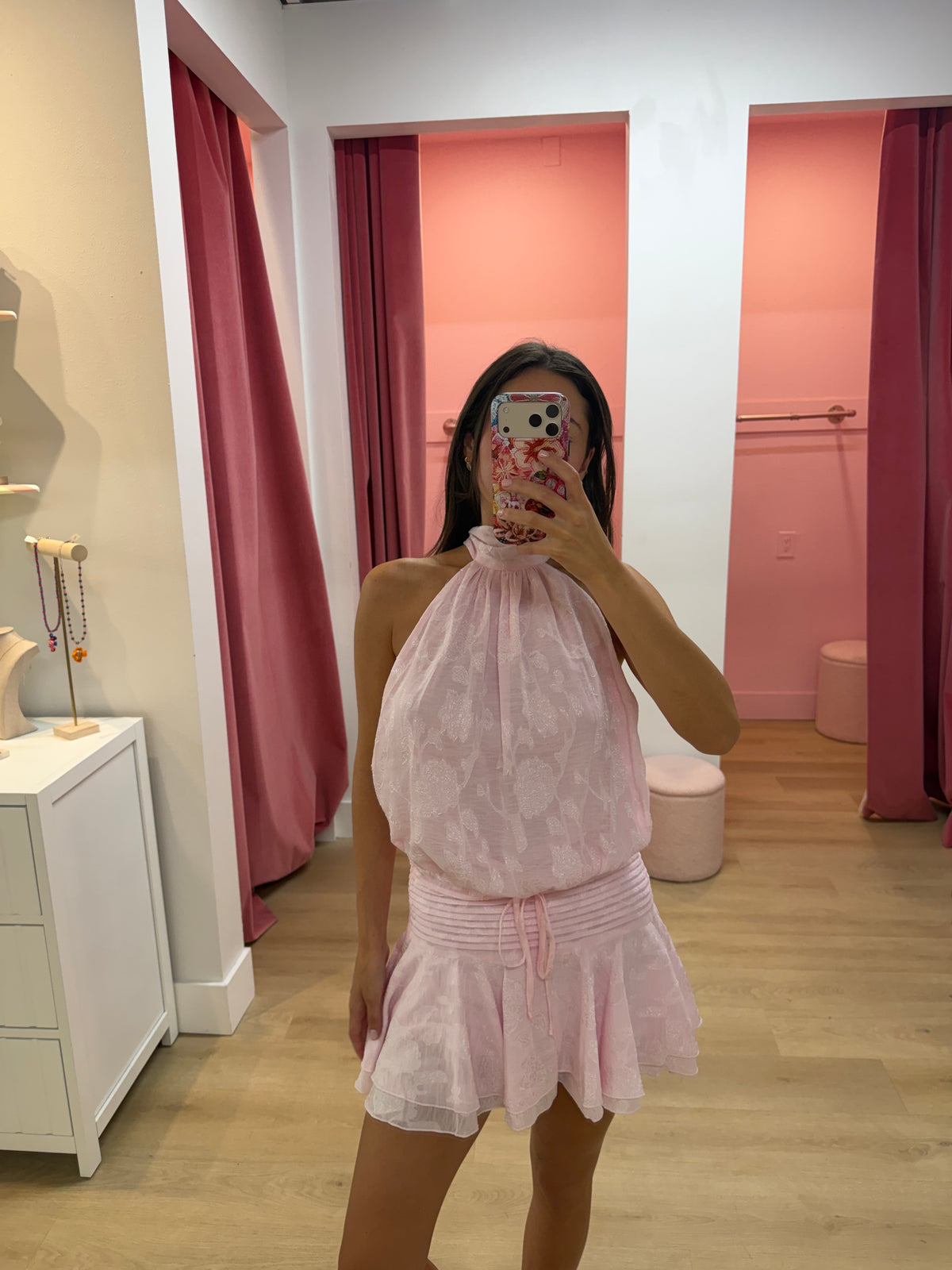 Sydelle Halter Backless Mini Dress - Blush Pink