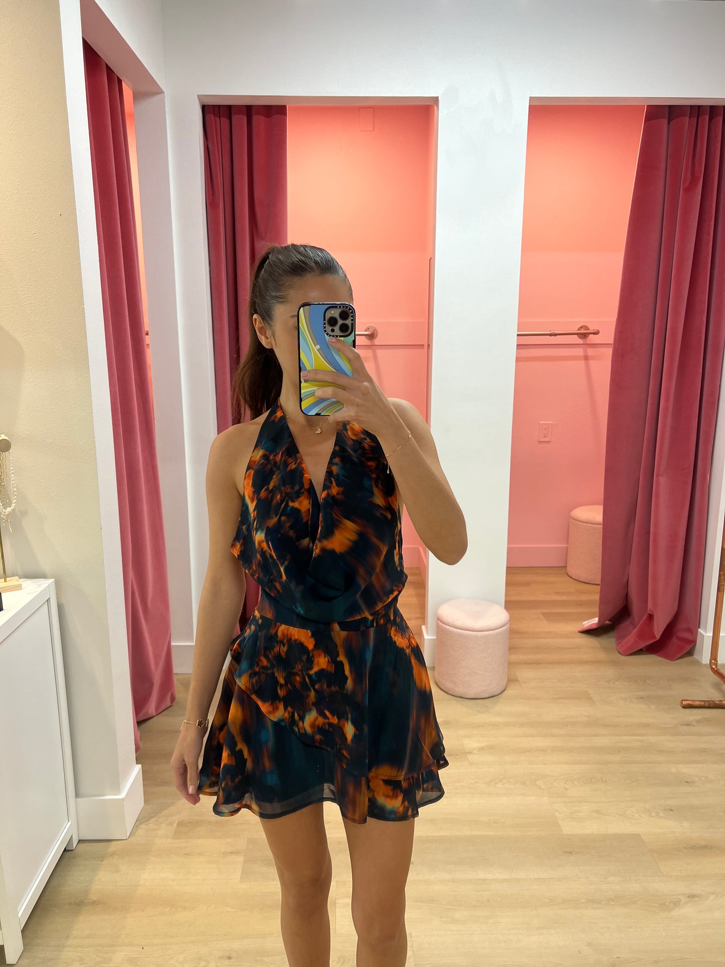 Imali Cowl Mini Dress - VALINA ORANGE
