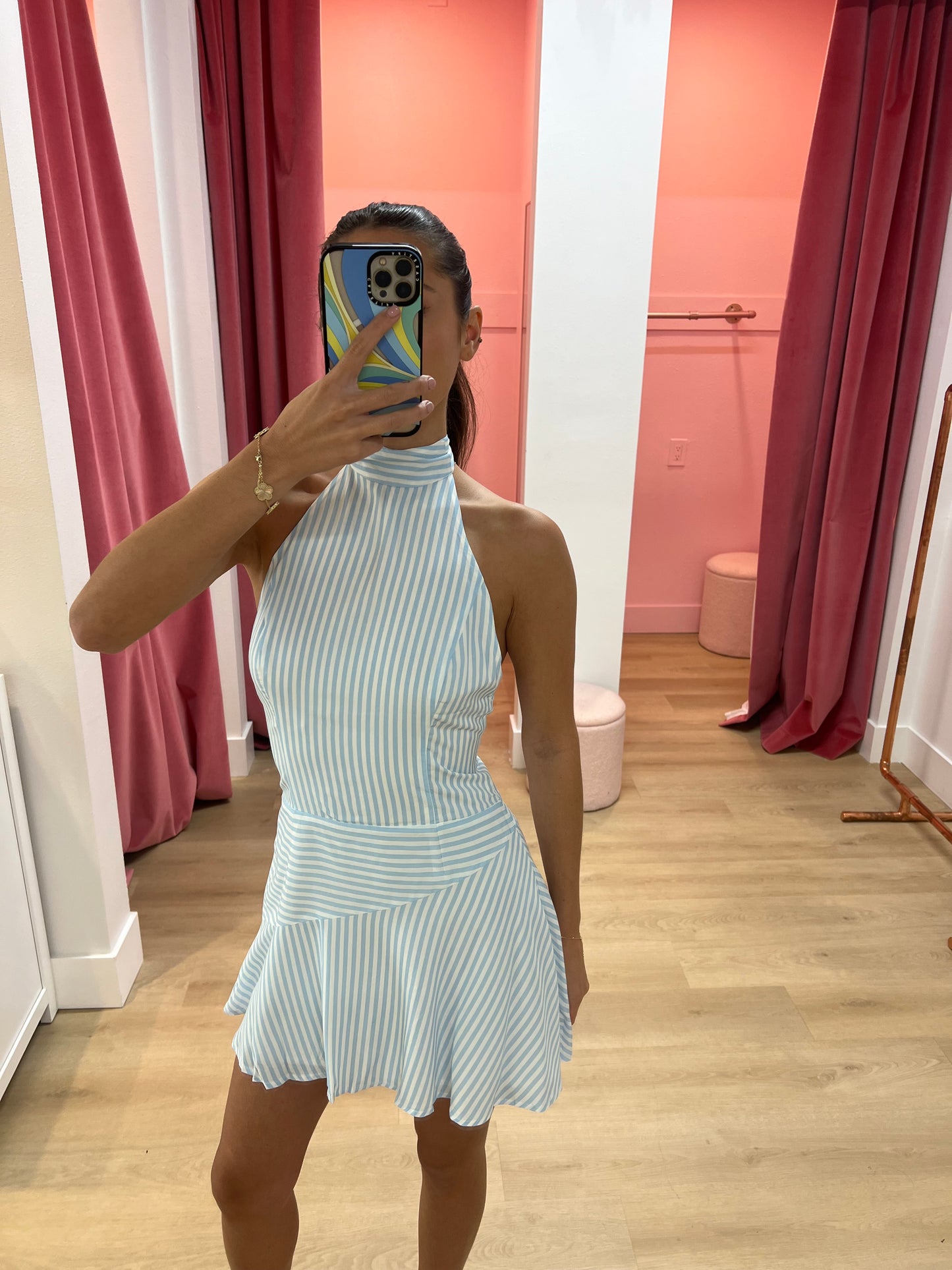 Dania Halter Dress - BLUE STRIPE