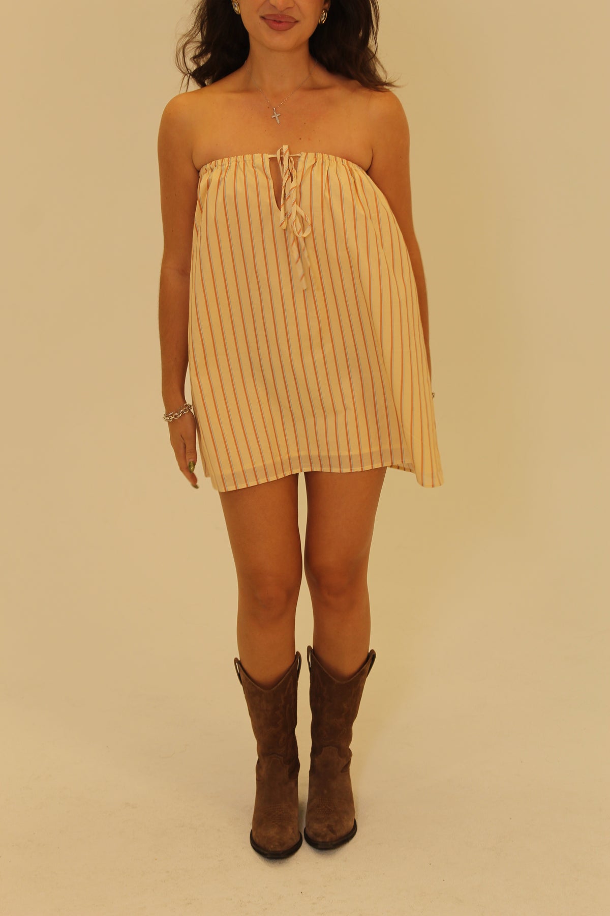 Ainsley Mini Dress - BUTTER STRIPE