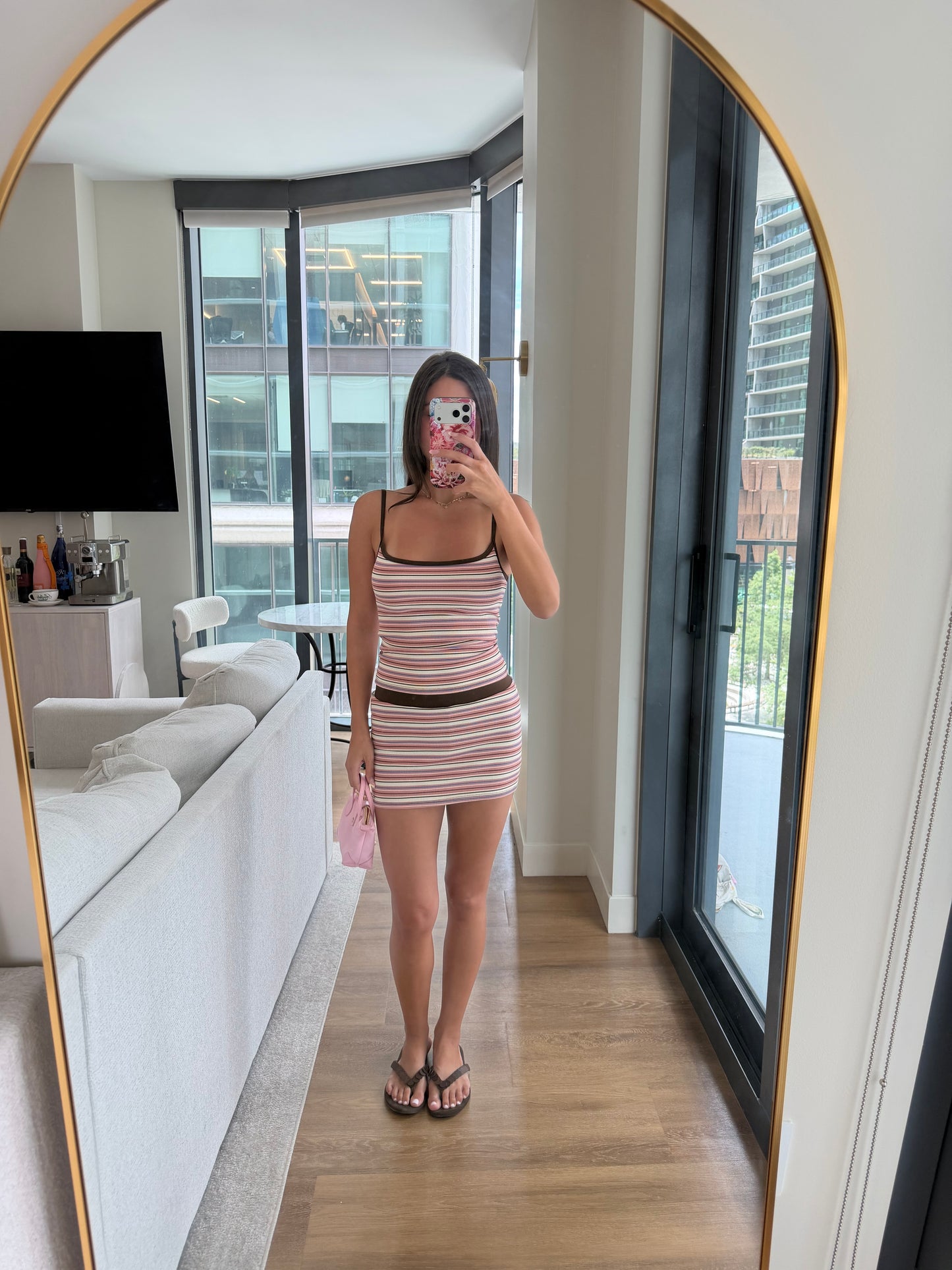 Devon Striped Ribbed Mini Skirt