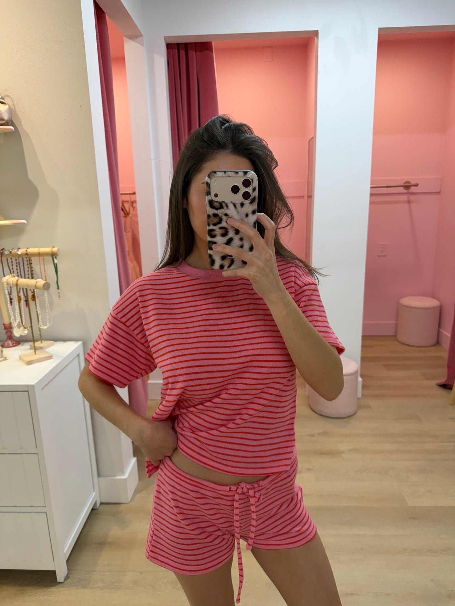 Love Letter Striped T-Shirt - Raspberry