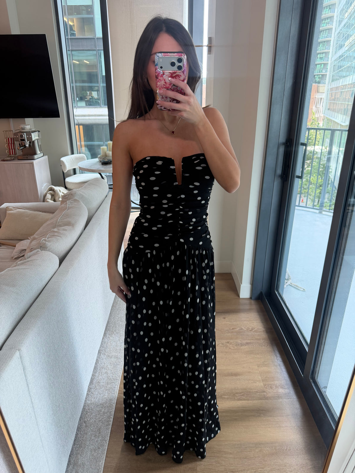 Beverly Dress - black polka