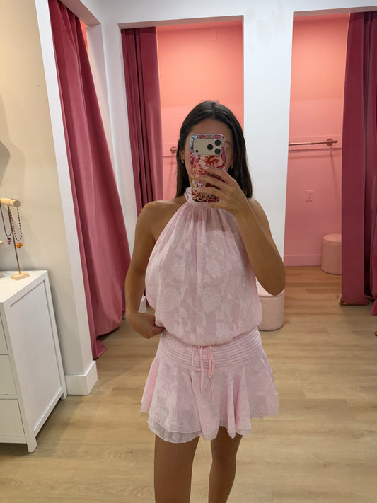 Sydelle Halter Backless Mini Dress - Blush Pink