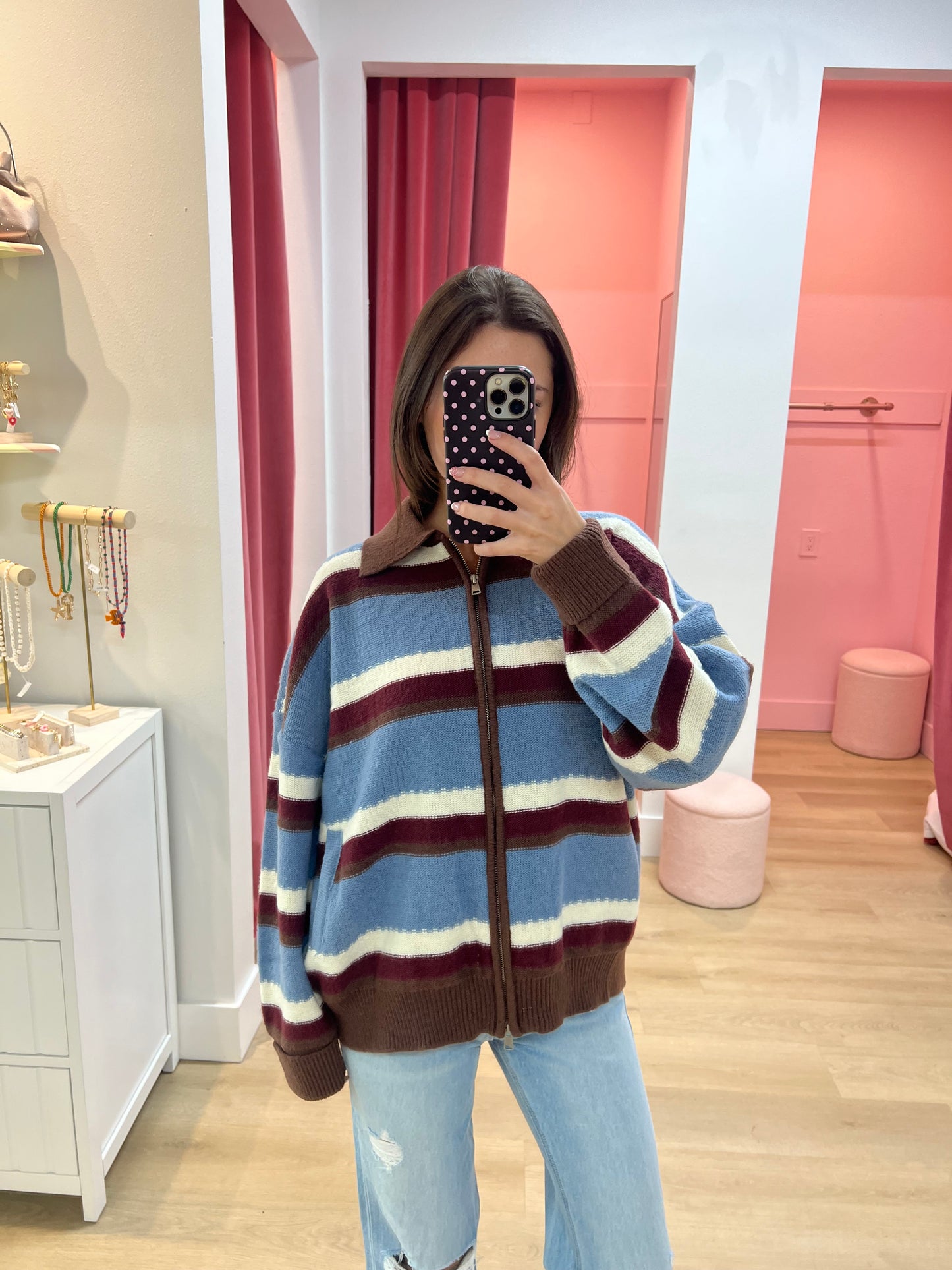 Amelia Zippered Sweater Cardigan