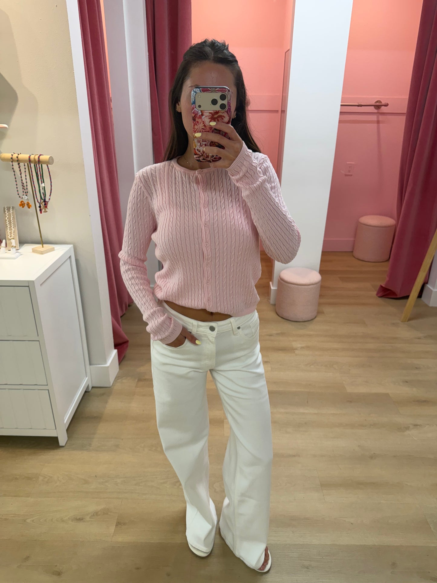 Piggy Knit Cardigan Sweater