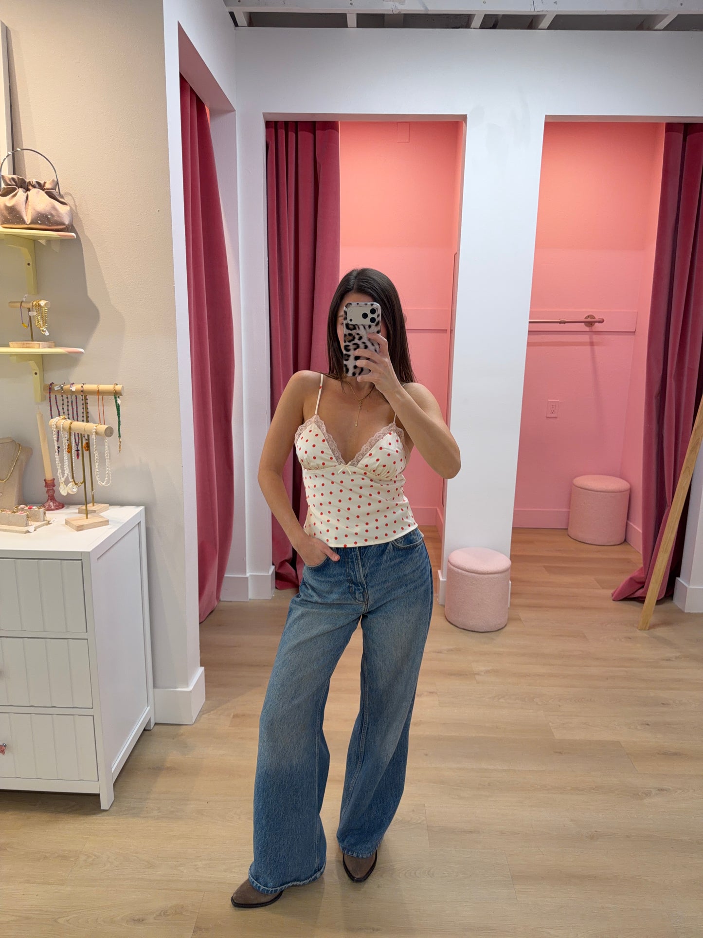Piccola Top - Red Polka Dot