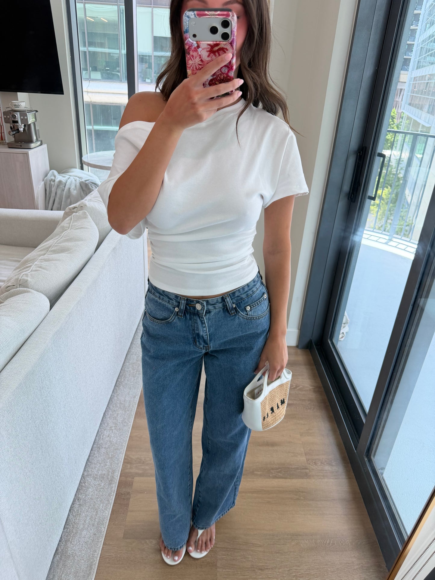 Bonne One Shoulder Top - WHITE