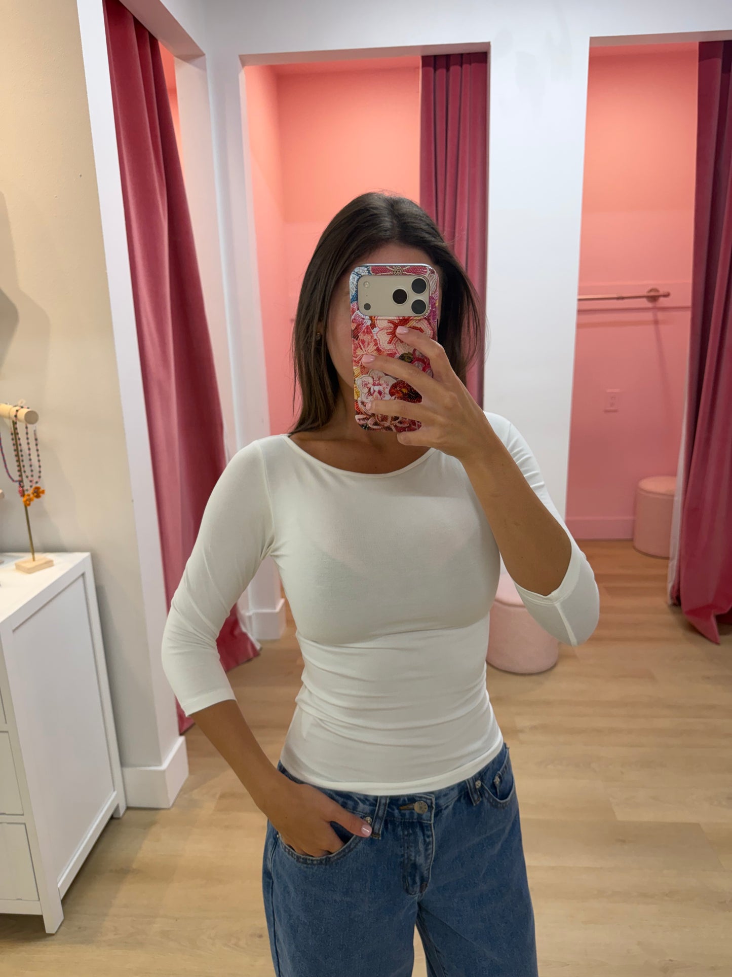 Izzy Quarter Sleeve Top - White