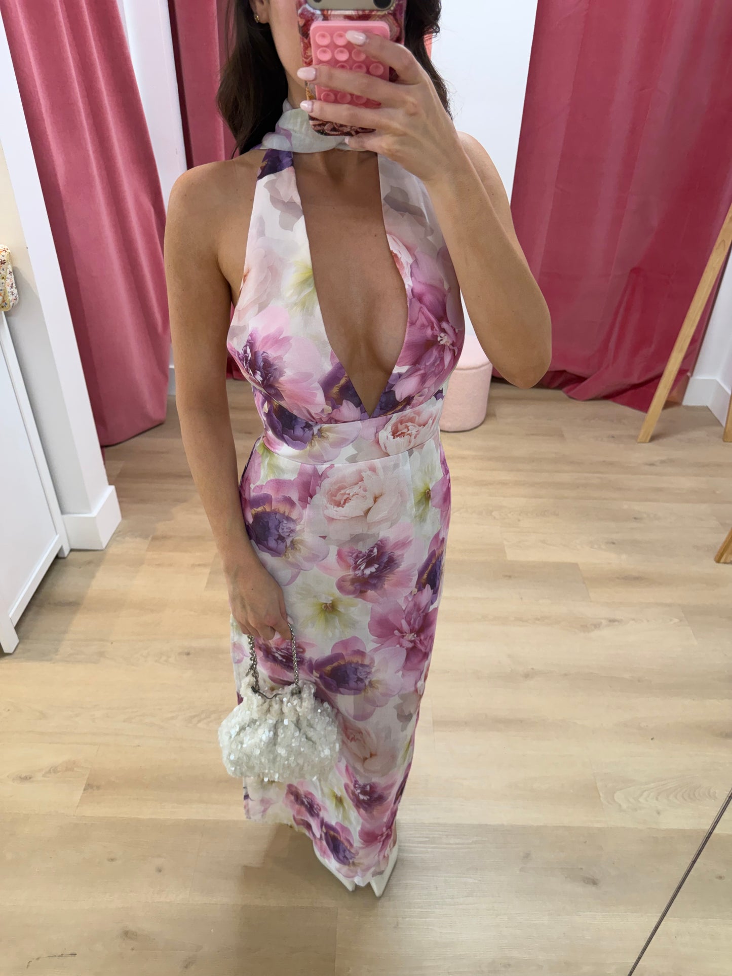 Cierra Floral Maxi Dress - Purple