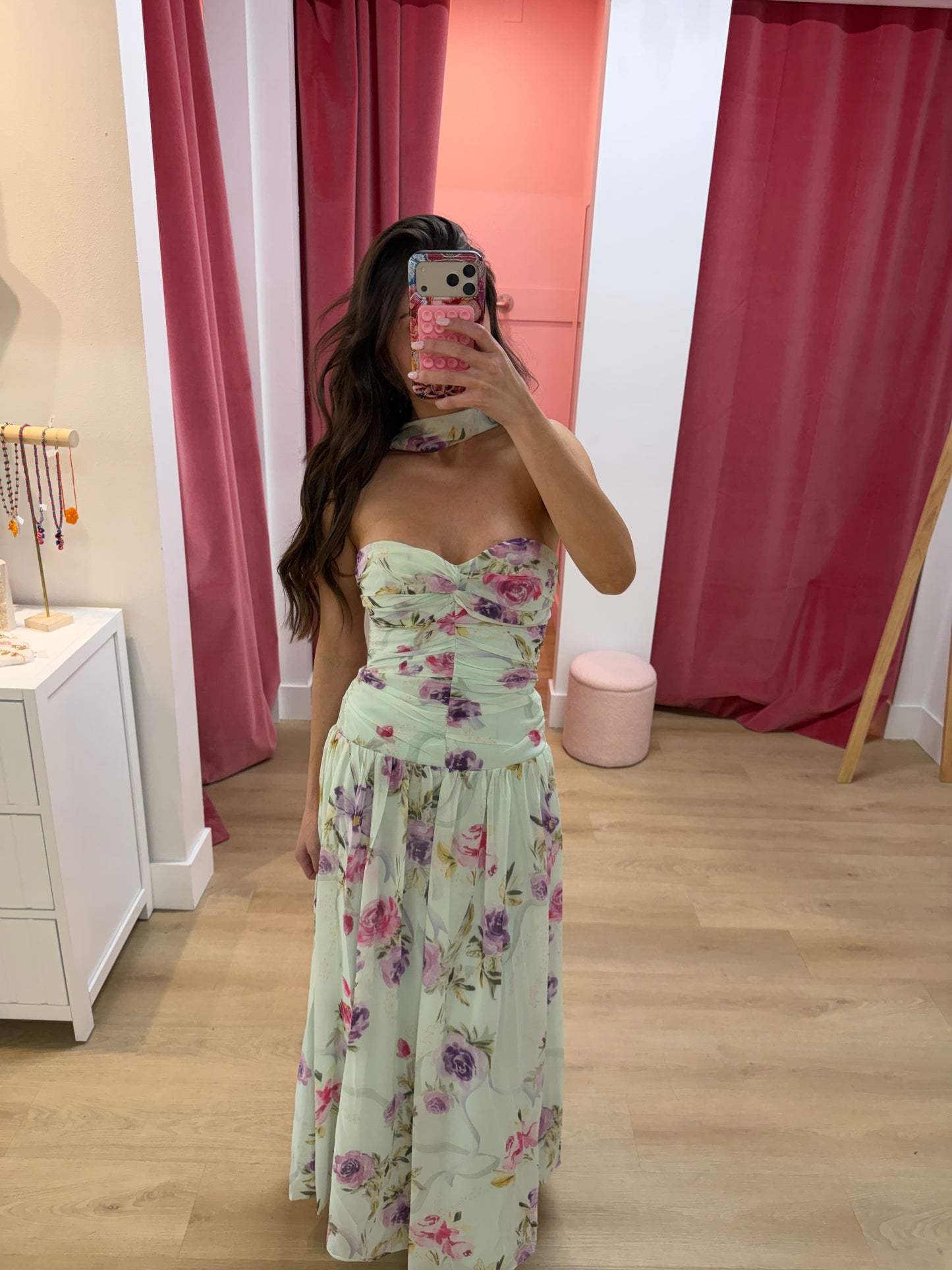 Kate Mint Floral Maxi Dress