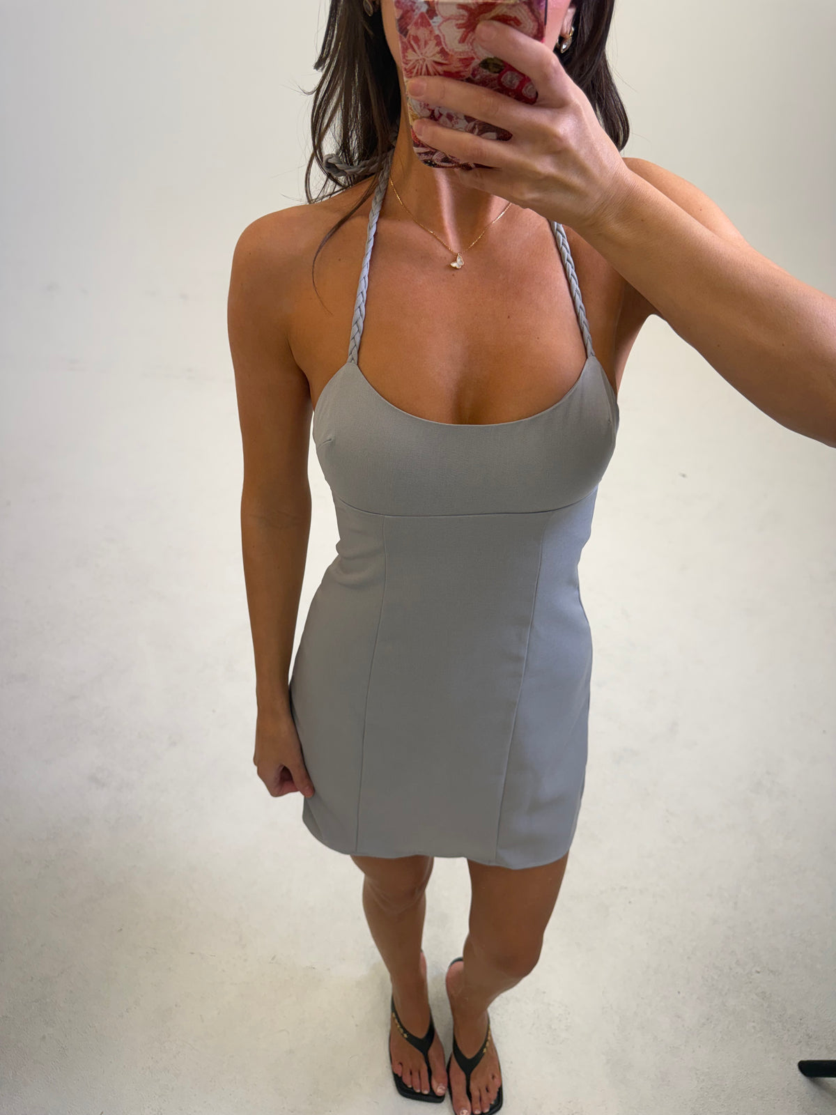 Spencer Mini Braid Dress- GREY