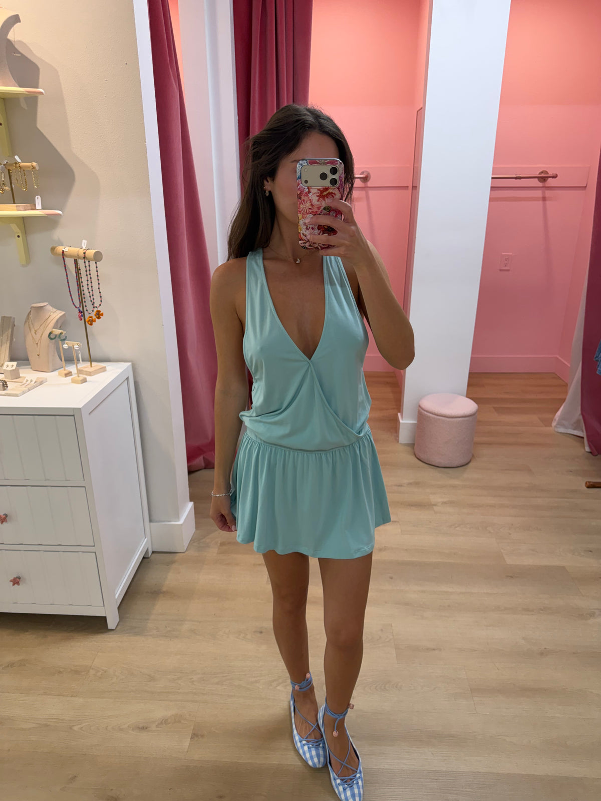 Maui Mini Dress - Aqua