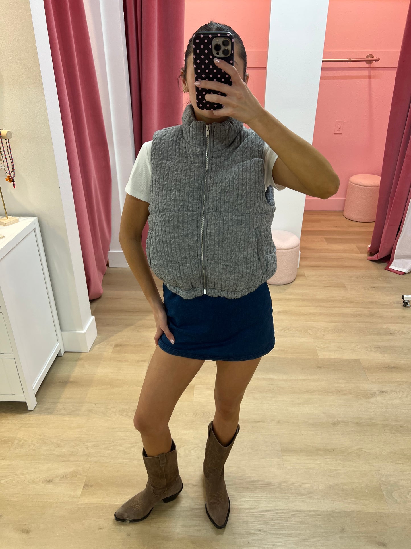 Lane Denim Mini Skort