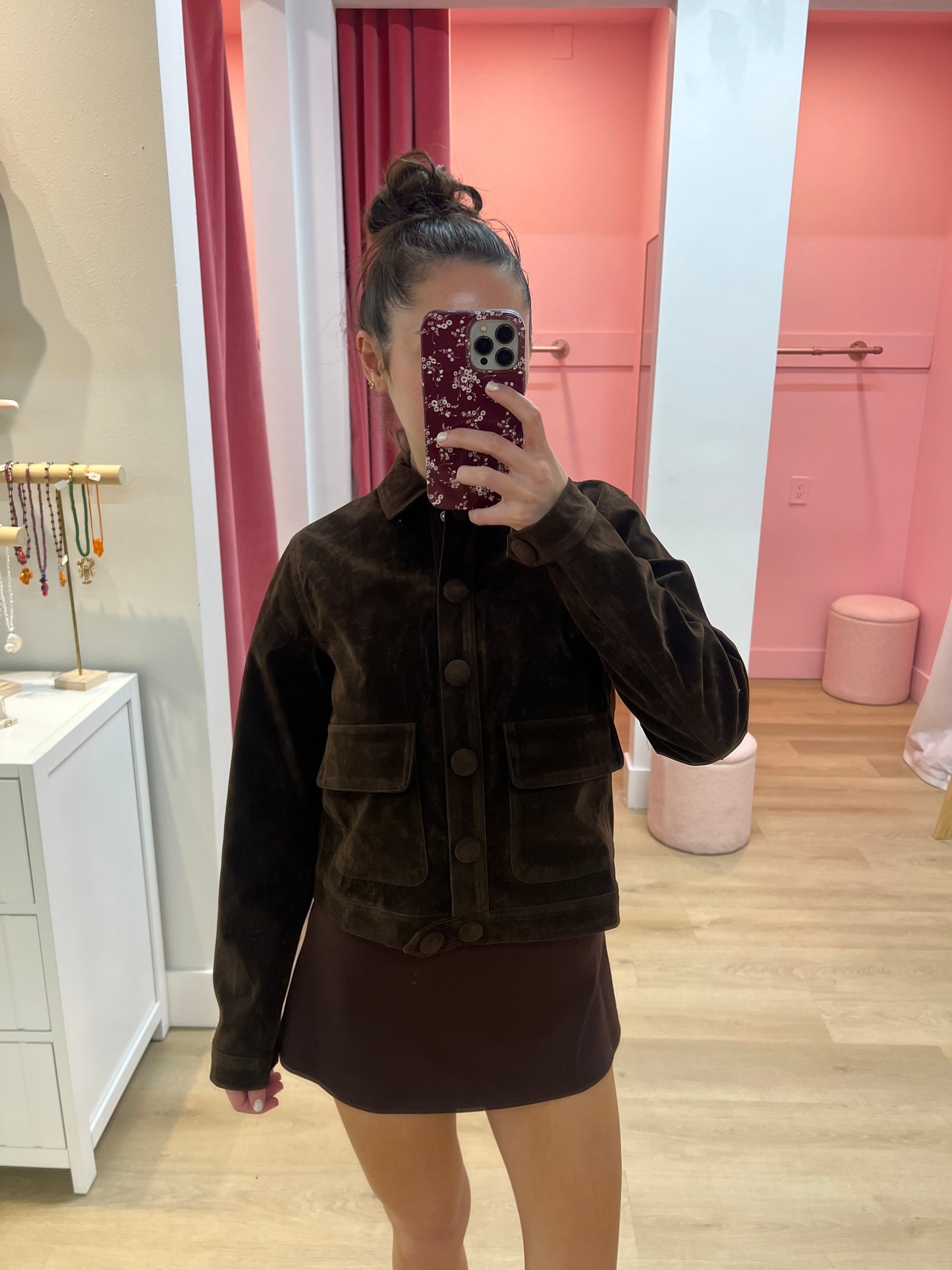 Harper Suede Button Jacket