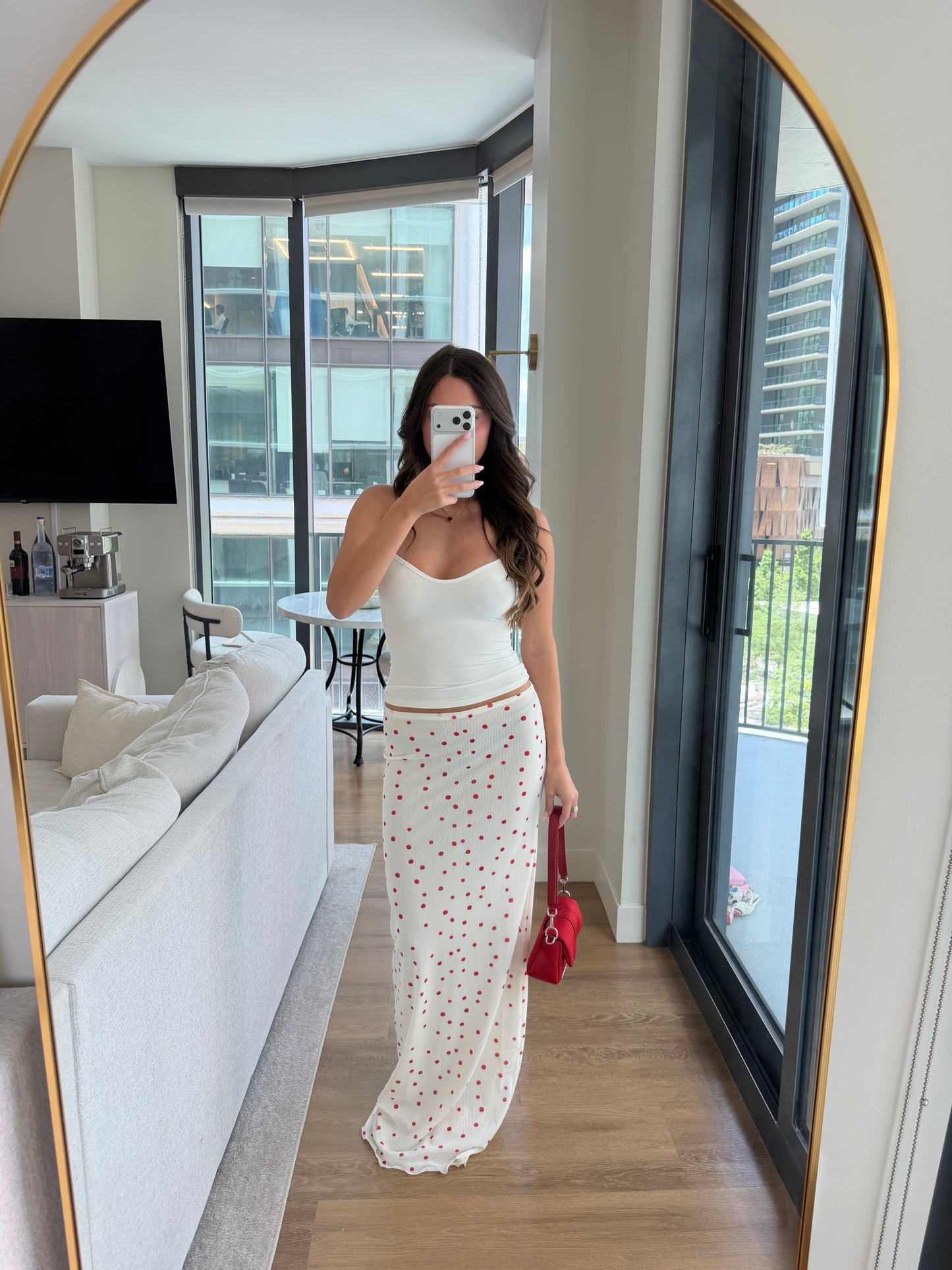 Savannah Maxi Skirt - Cherry Polka Dot