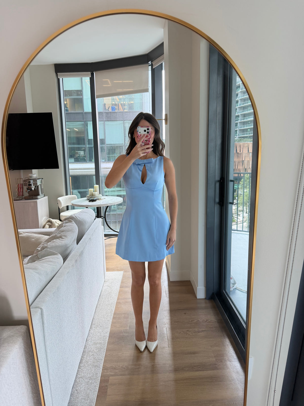 Aerin Bowtie Dress- Blue